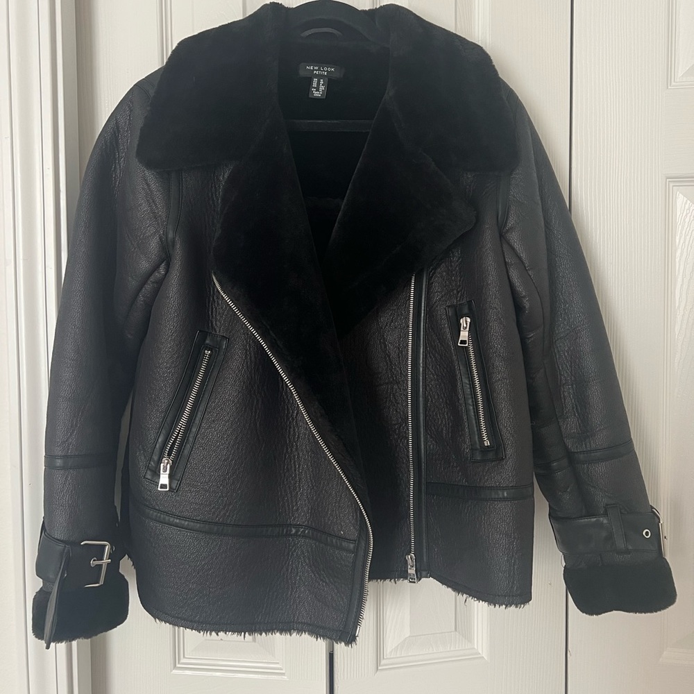 New Look Fur Aviator Jacket